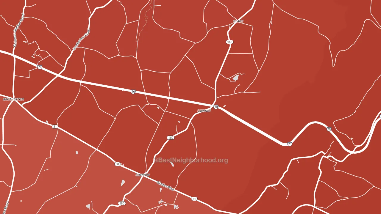 Downey, PA block-group political-lean map