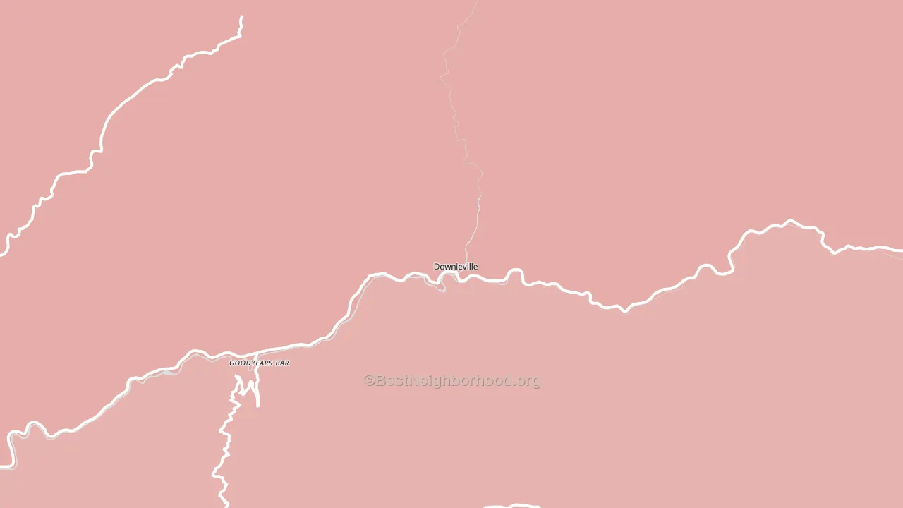 Downieville, CA block-group political-lean map