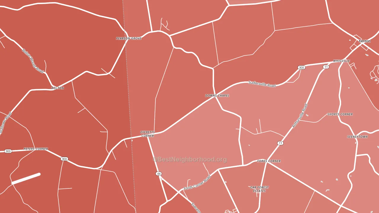 Downs Chapel, DE block-group political-lean map