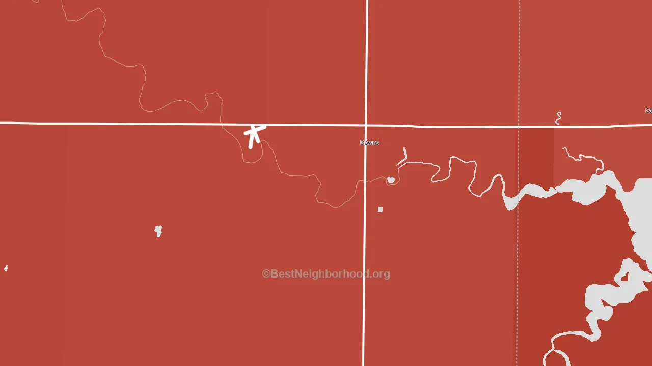 Downs, KS block-group political-lean map