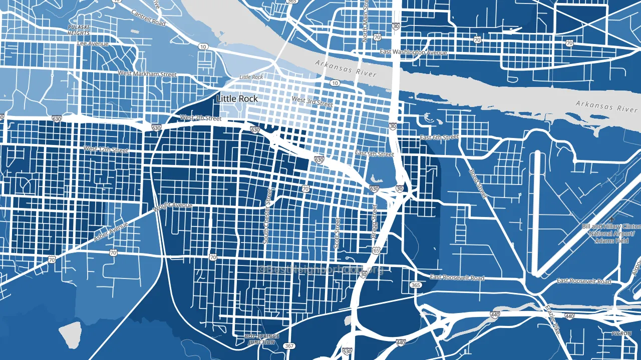 Downtown Little Rock, Little Rock, AR block-group political-lean map