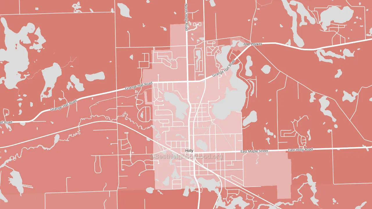 Downtown Village of Holly, Holly, MI block-group political-lean map