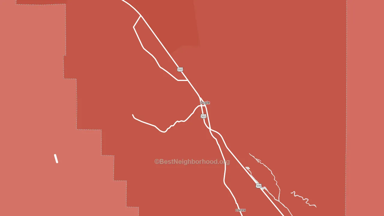 Doyle, CA block-group political-lean map
