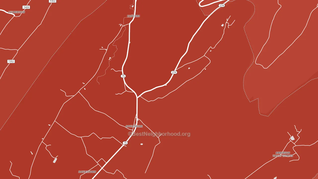 Doylesburg, PA block-group political-lean map