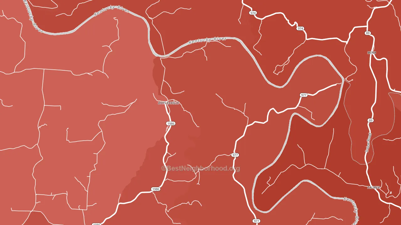 Doylesville, KY block-group political-lean map