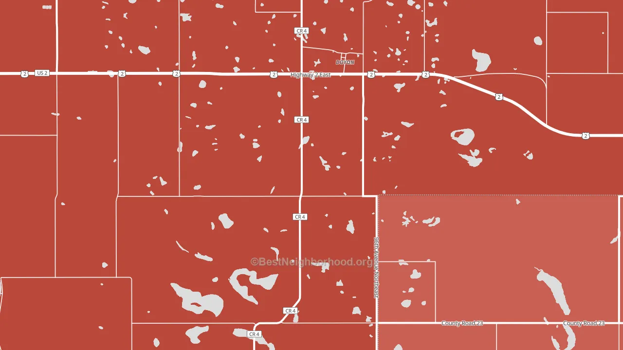 Doyon, ND block-group political-lean map