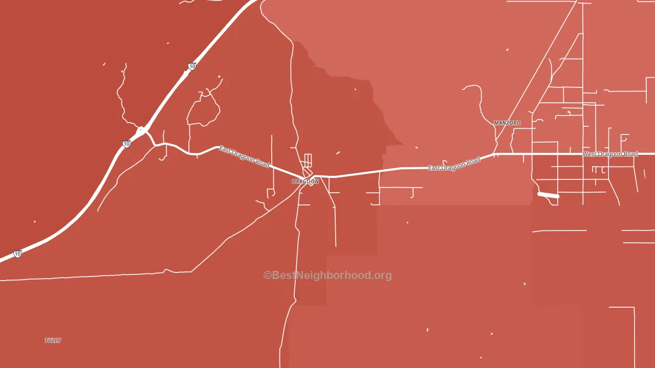 Dragoon, AZ block-group political-lean map