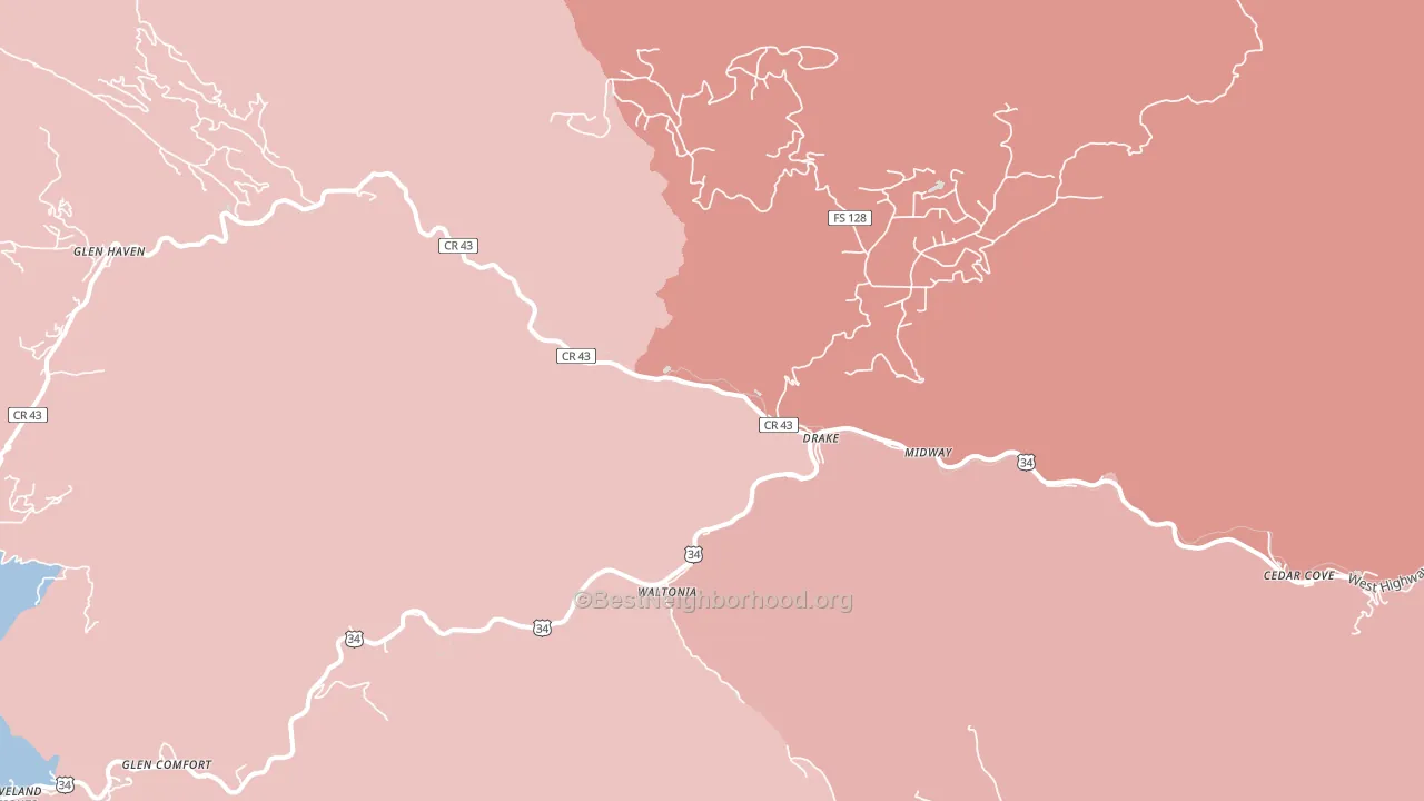 Drake, CO block-group political-lean map