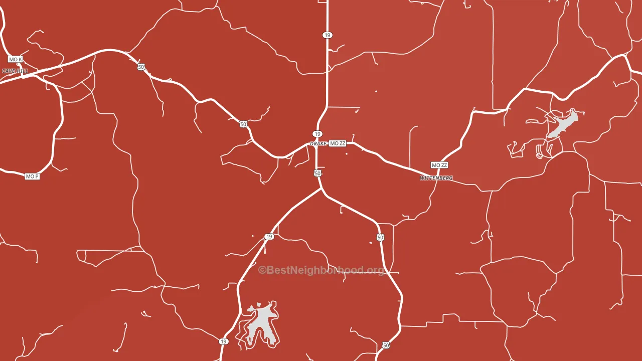 Drake, MO block-group political-lean map