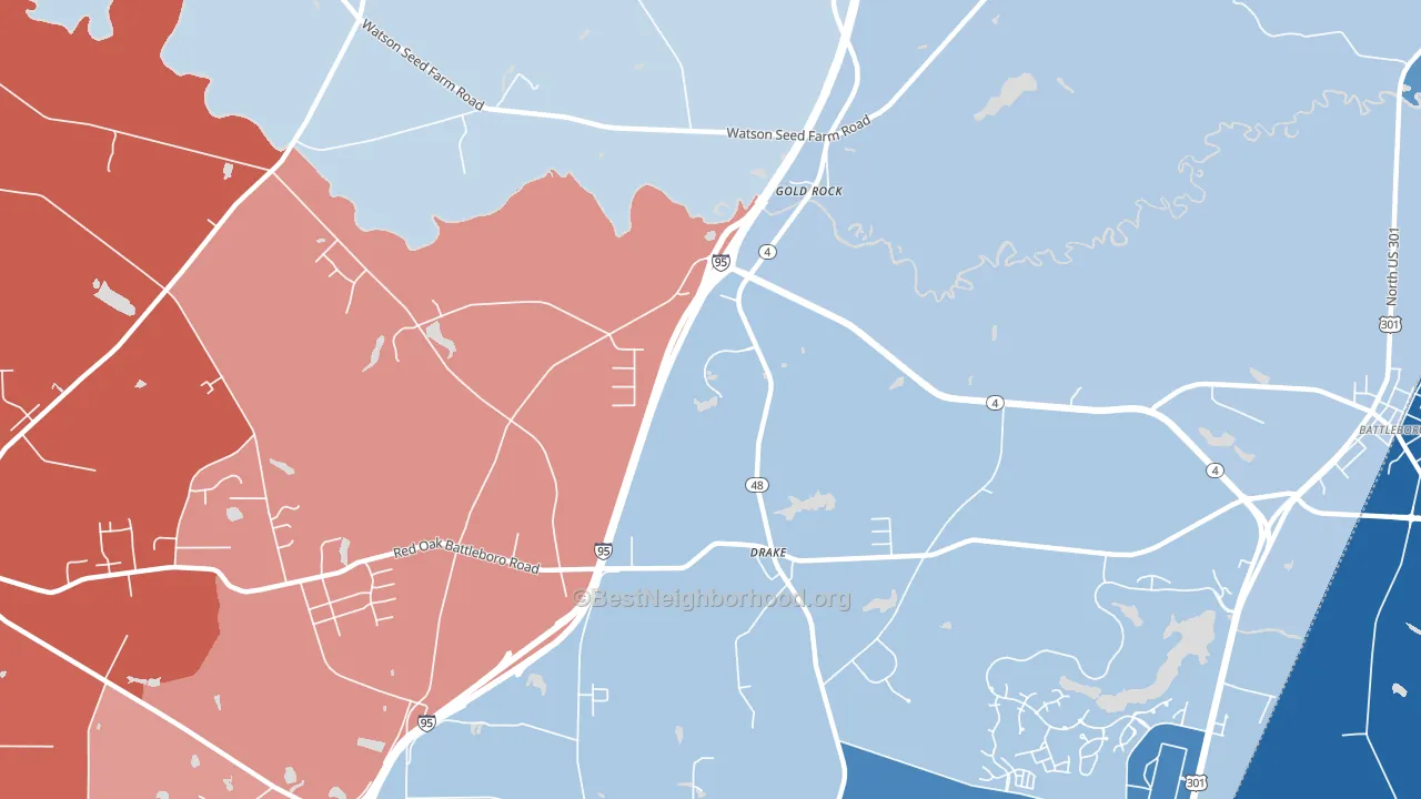 Drake, NC block-group political-lean map
