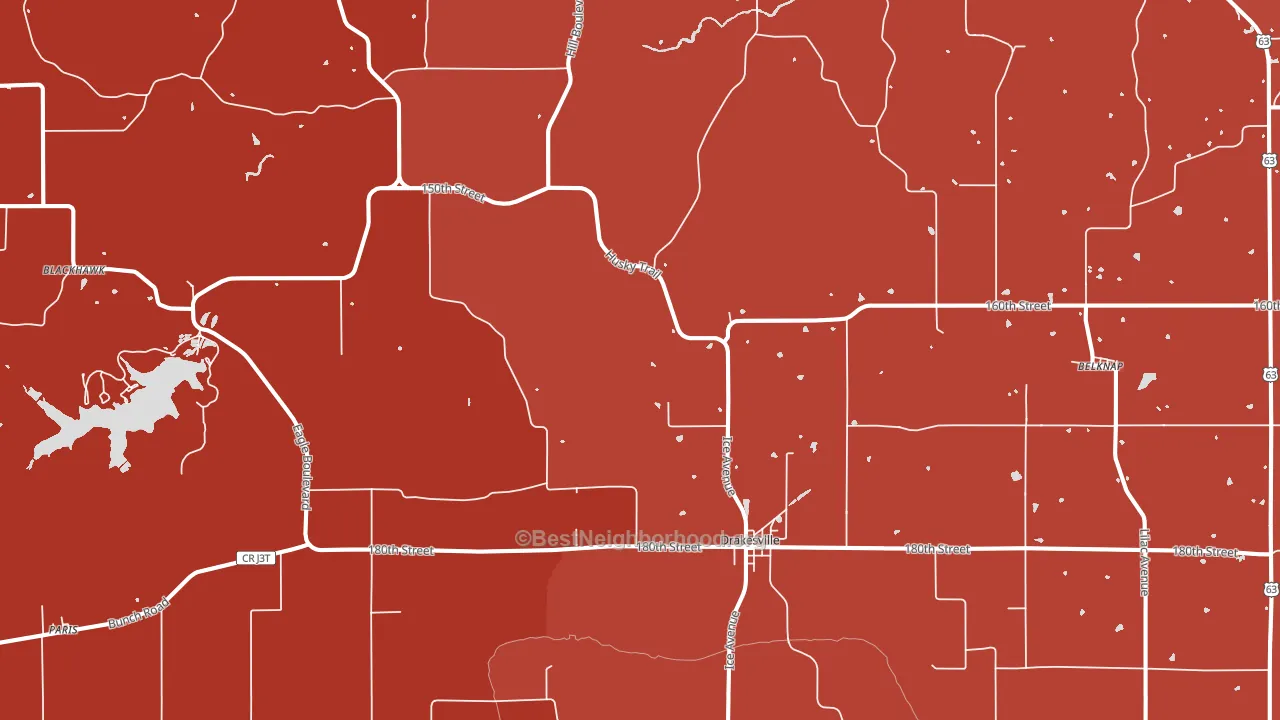 Drakesville, IA block-group political-lean map