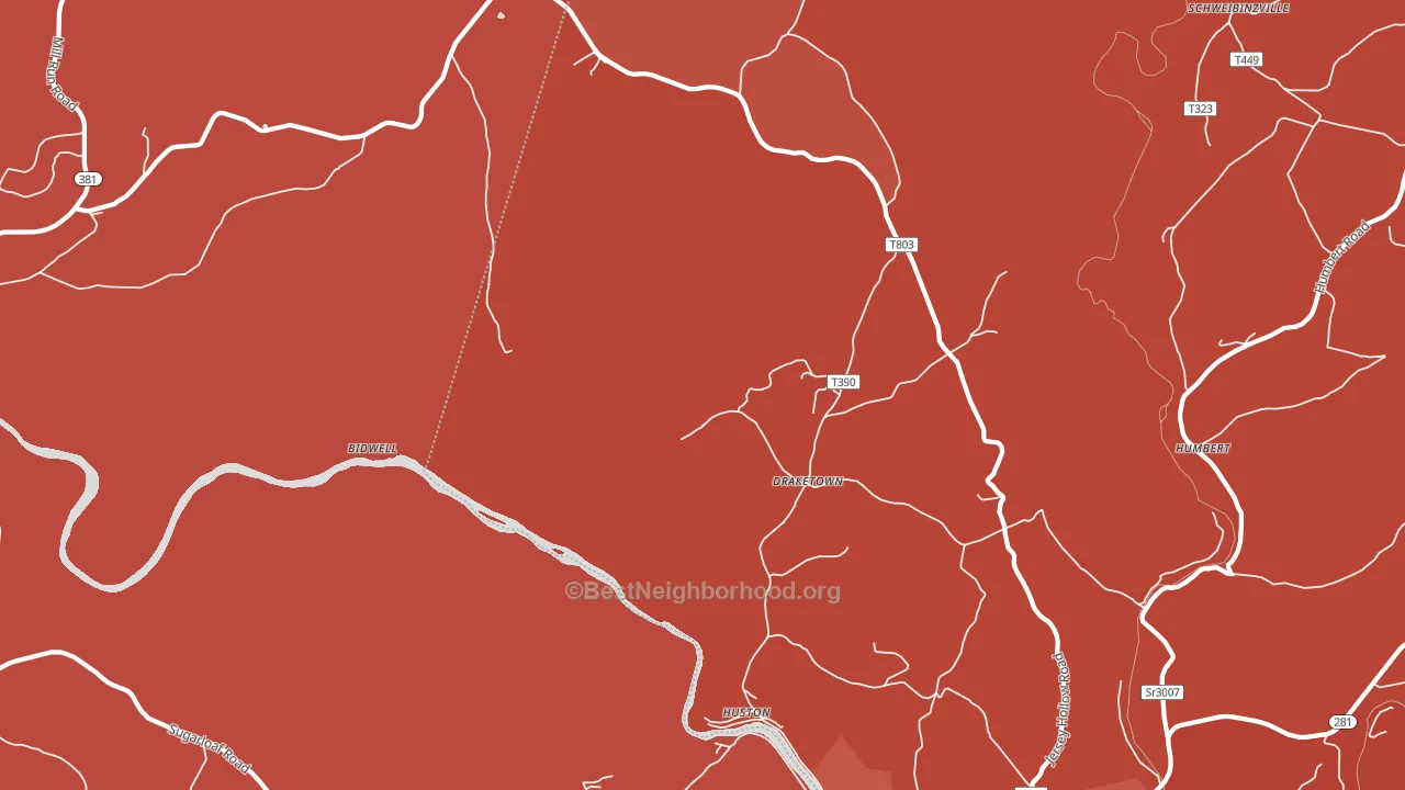Draketown, PA block-group political-lean map