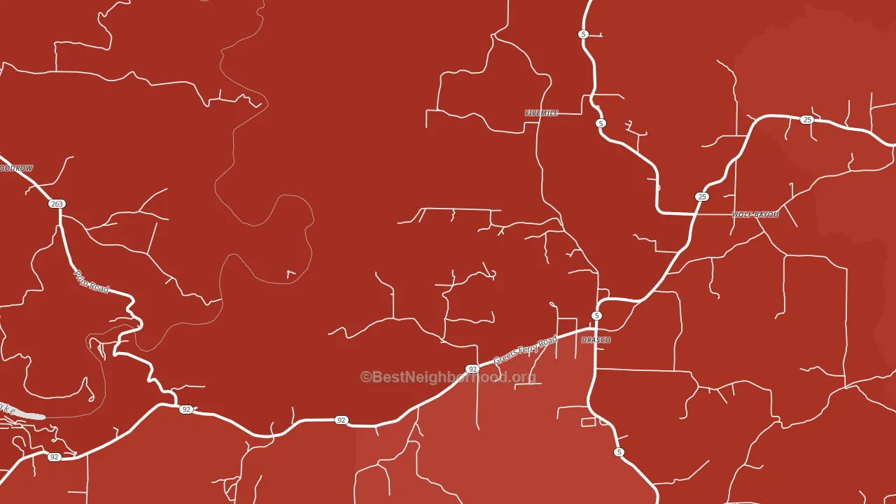 Drasco, AR block-group political-lean map