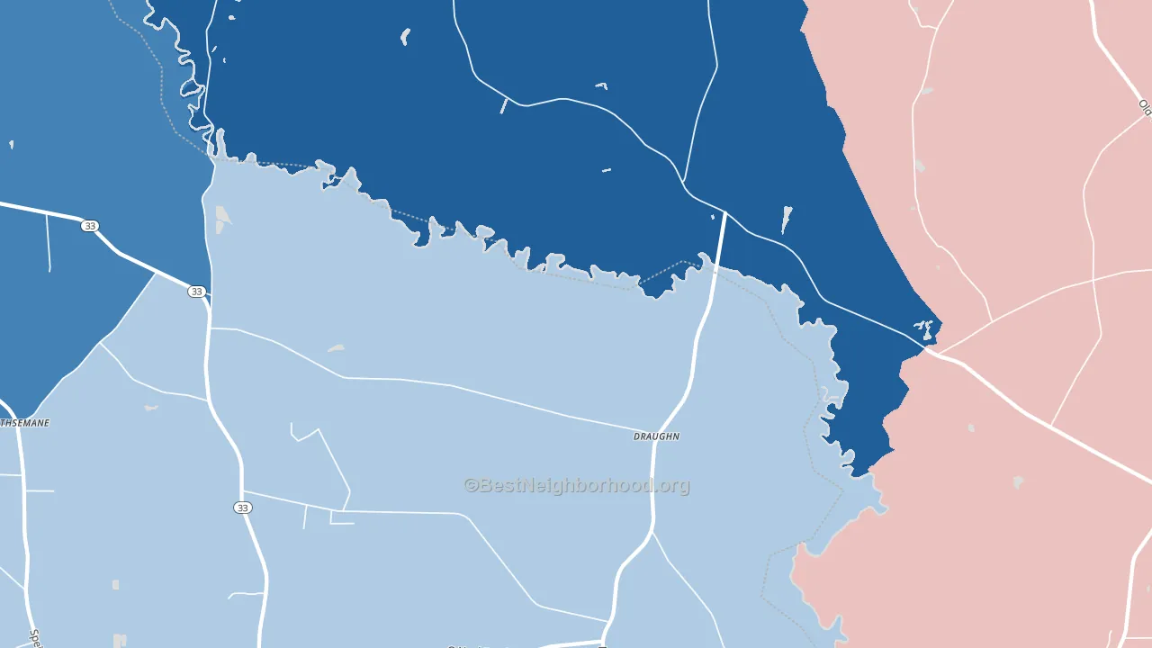 Draughn, NC block-group political-lean map
