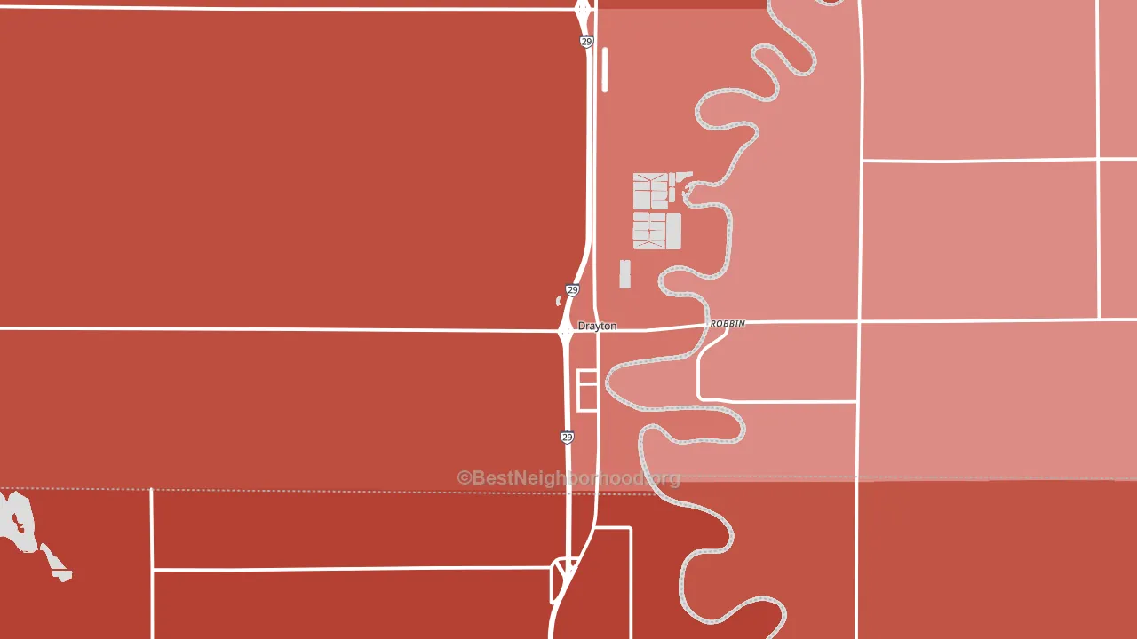 Drayton, ND block-group political-lean map