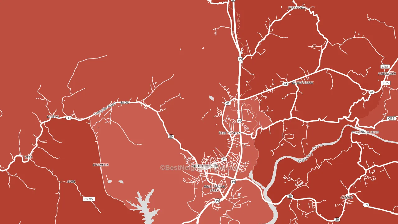 Drennen, WV block-group political-lean map