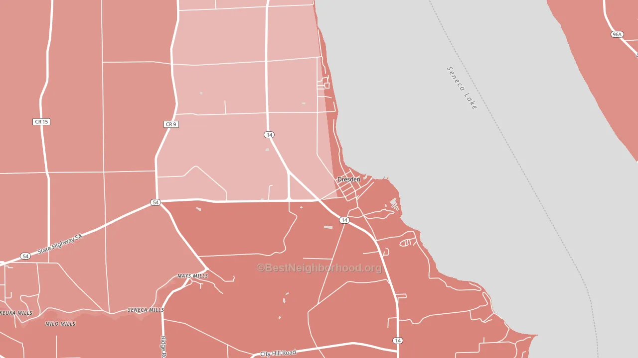Dresden, NY block-group political-lean map