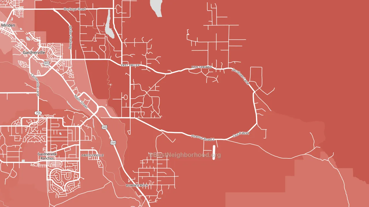 Dresslerville, NV block-group political-lean map