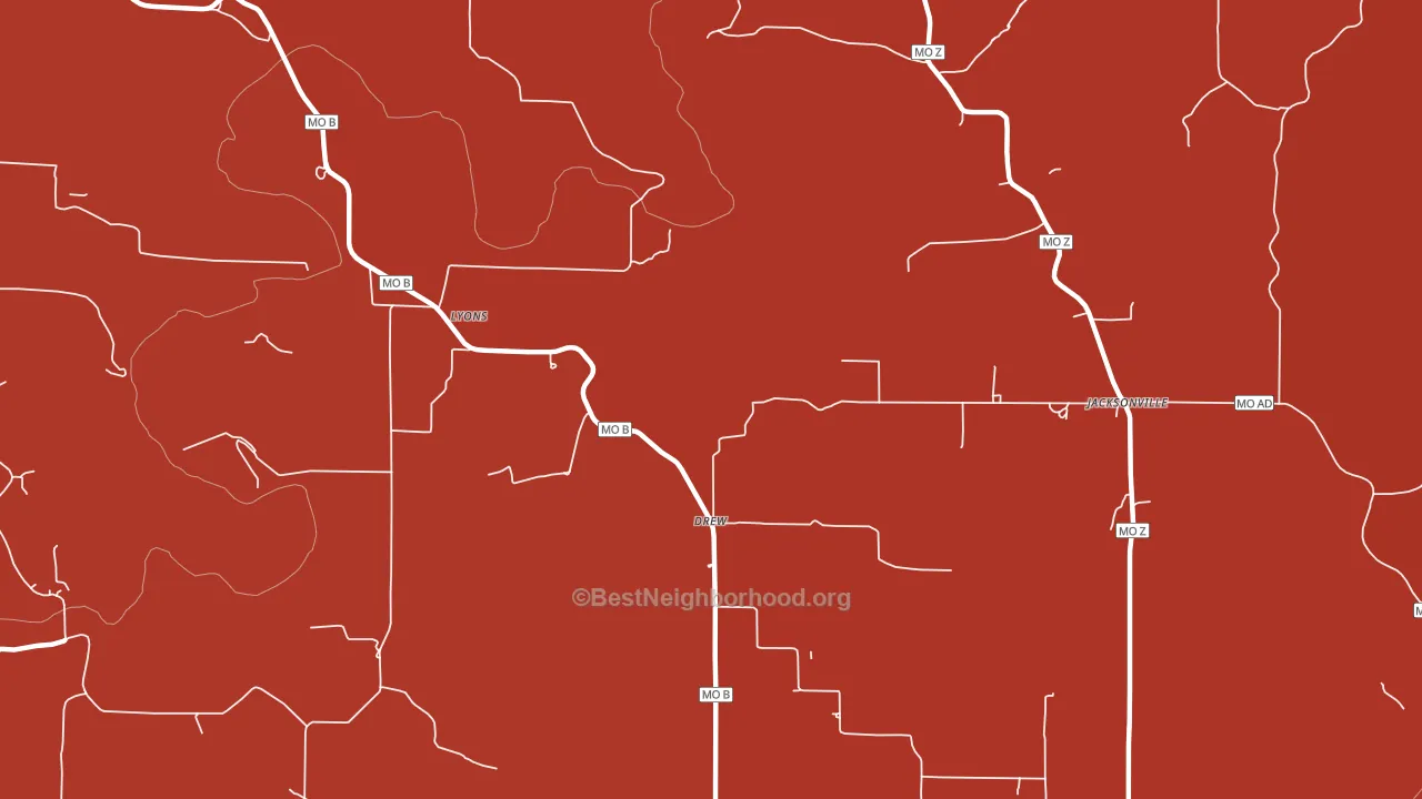 Drew, MO block-group political-lean map