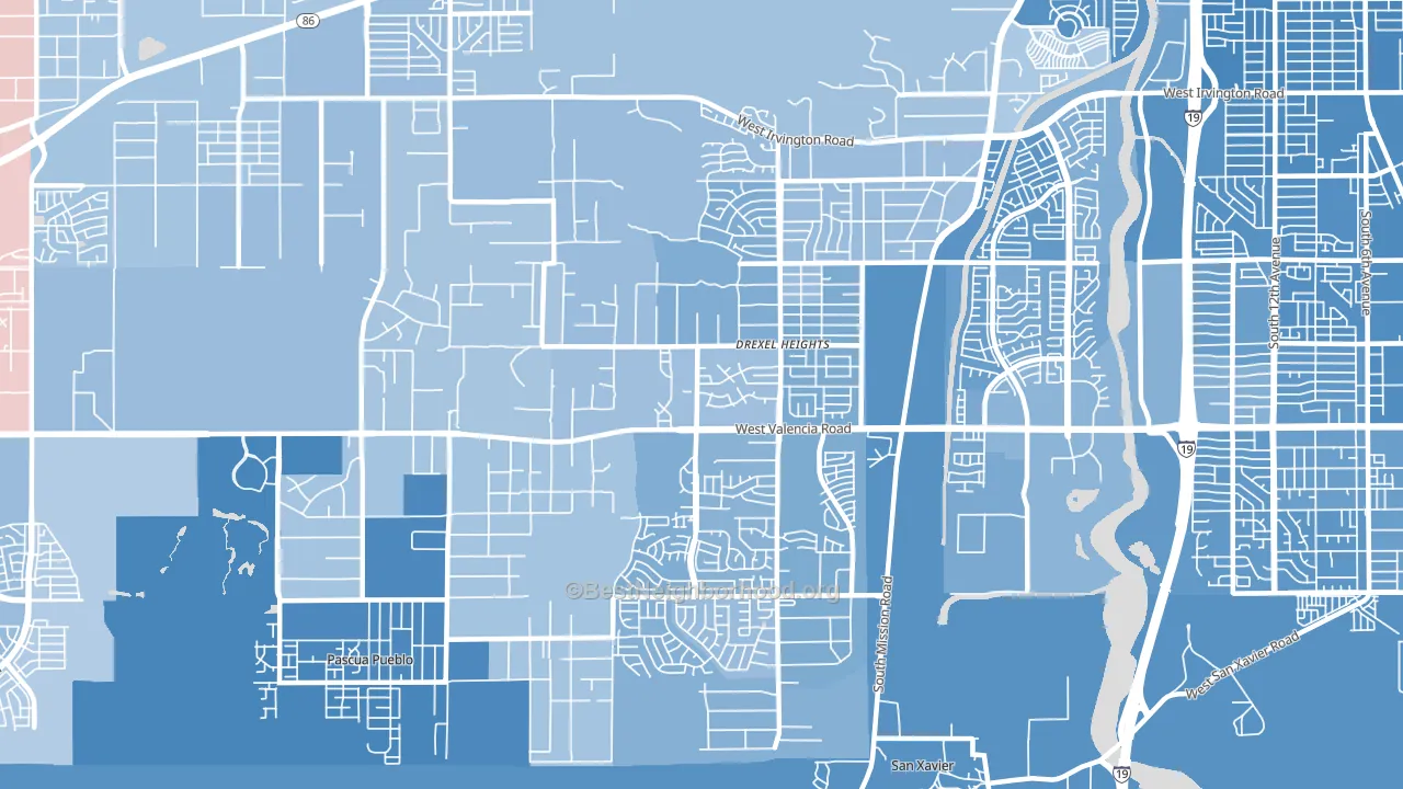 Drexel Heights, AZ block-group political-lean map