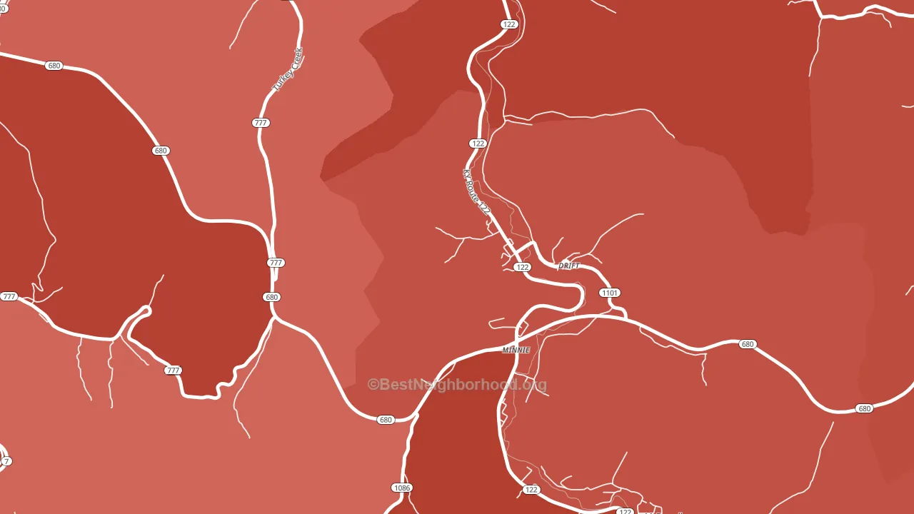 Drift, KY block-group political-lean map