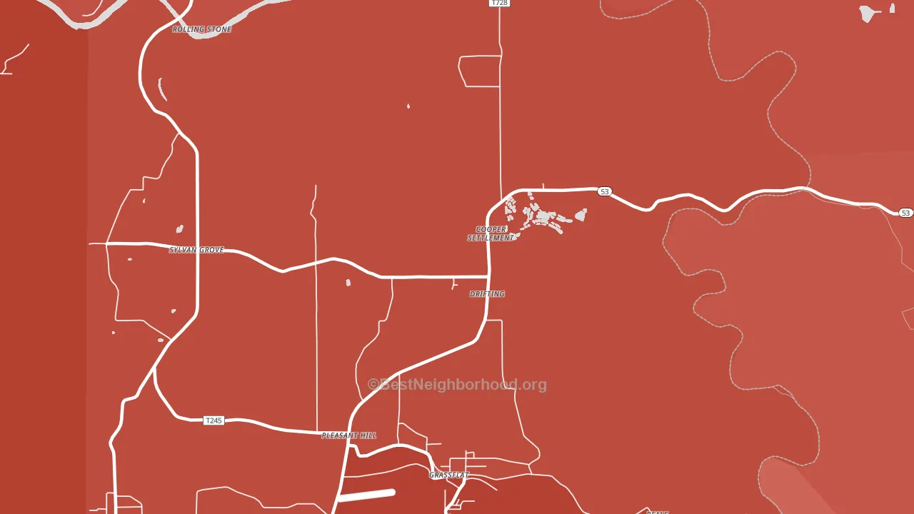 Drifting, PA block-group political-lean map