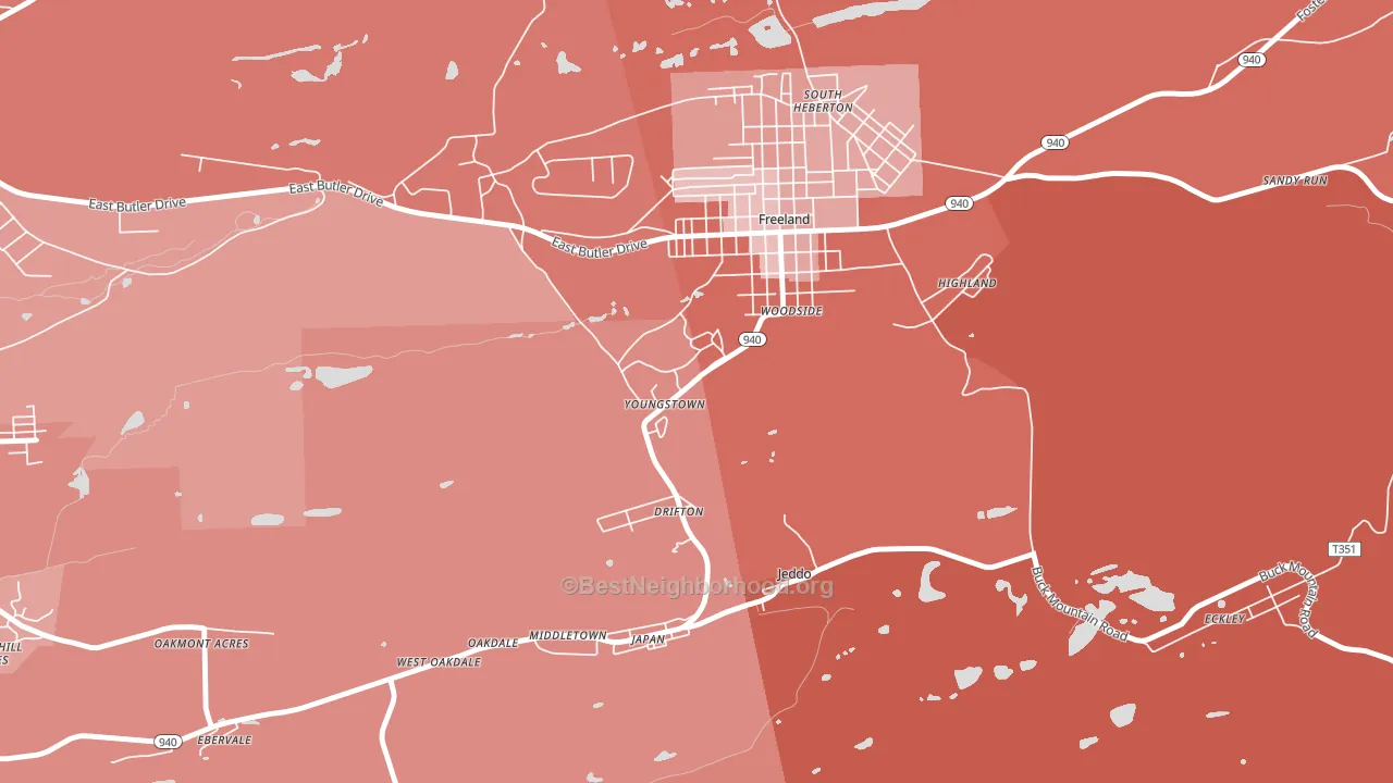 Drifton, PA block-group political-lean map