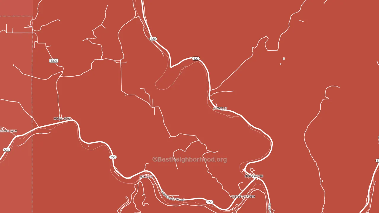 Driftwood, PA block-group political-lean map