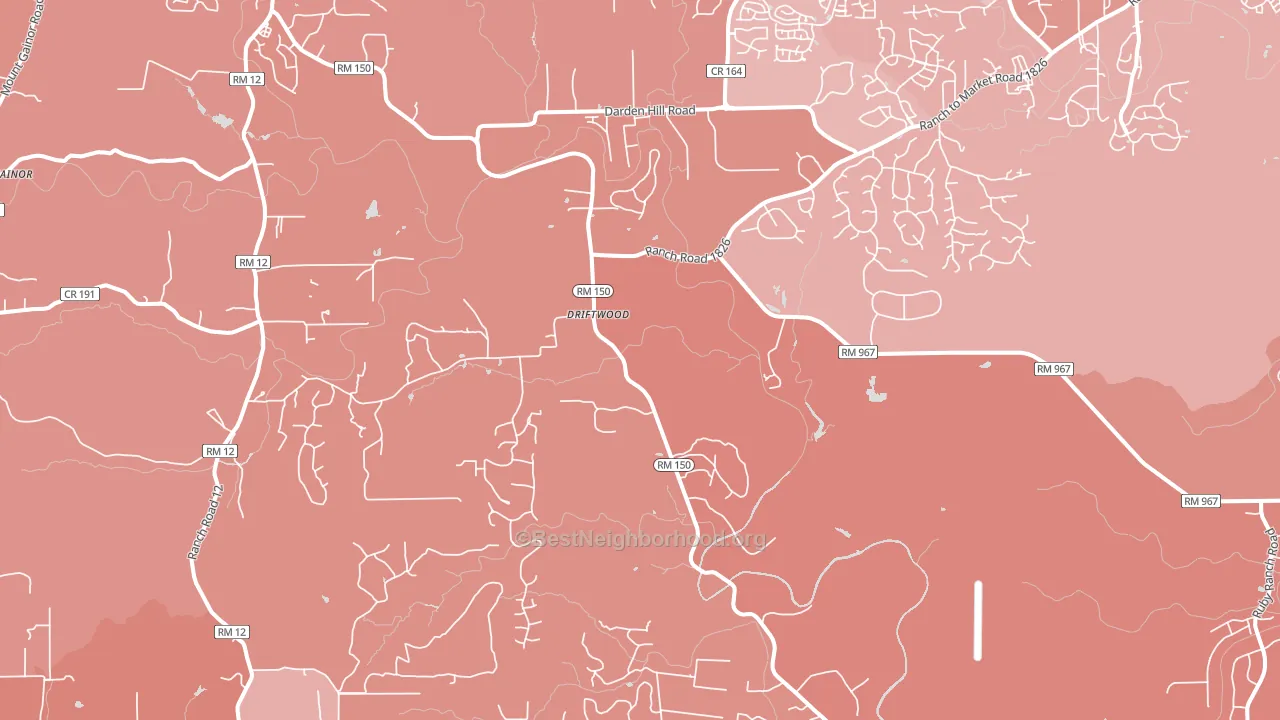 Driftwood, TX block-group political-lean map