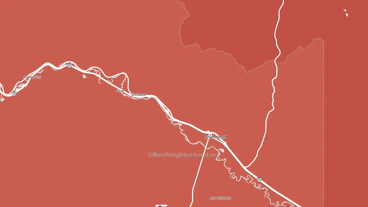 Drummond, MT block-group political-lean map