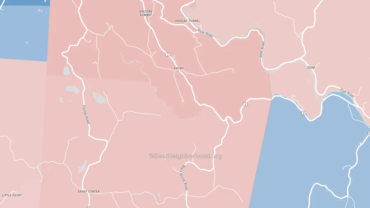Drury, MA block-group political-lean map