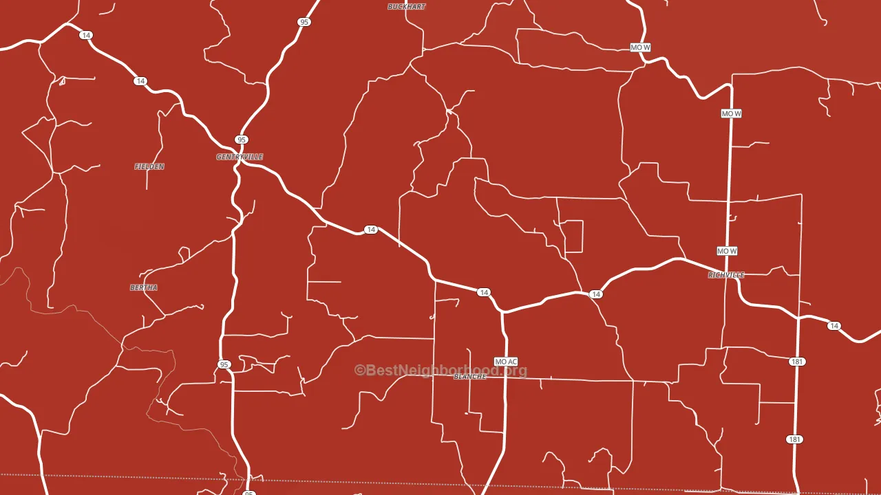 Drury, MO block-group political-lean map