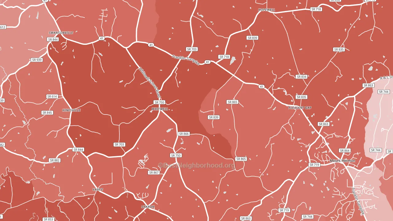Dry Fork, VA block-group political-lean map