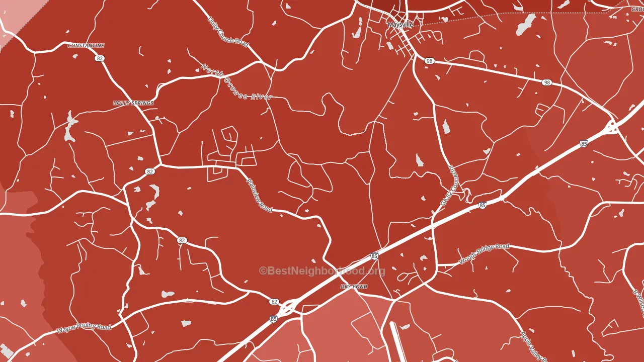 Dry Pond, GA block-group political-lean map