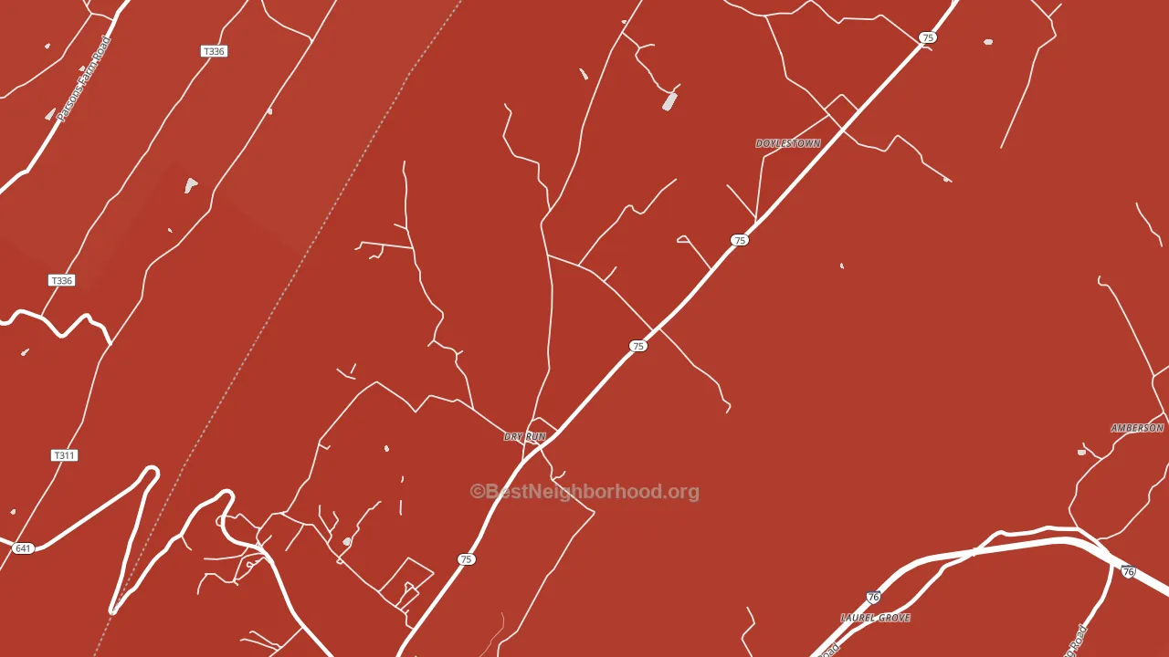 Dry Run, PA block-group political-lean map