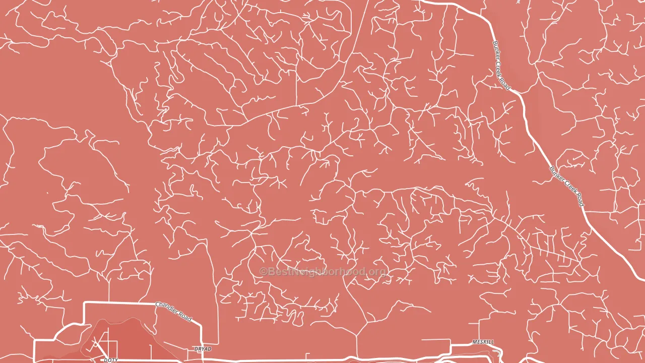 Dryad, WA block-group political-lean map