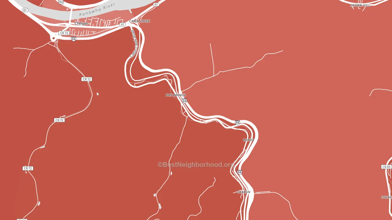 Drybranch, WV block-group political-lean map
