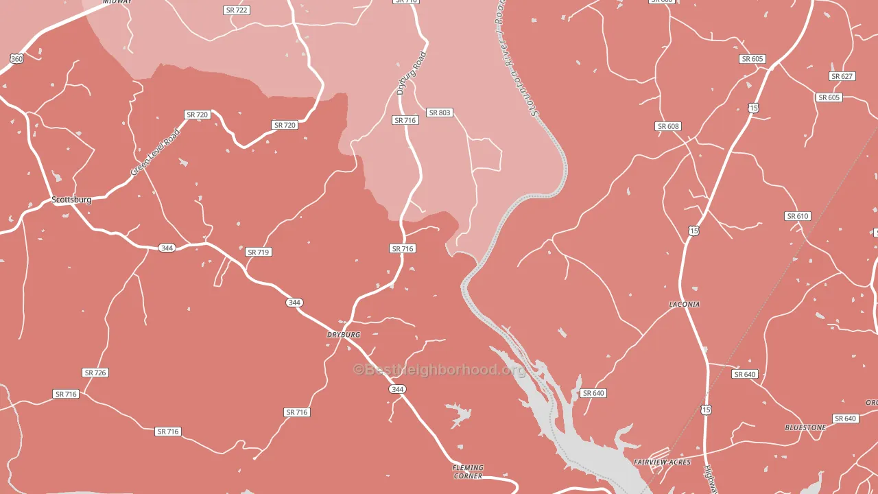Dryburg, VA block-group political-lean map