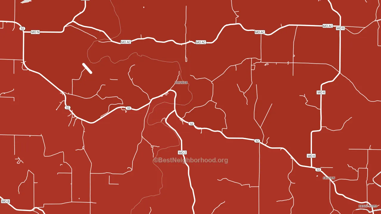 Drynob, MO block-group political-lean map