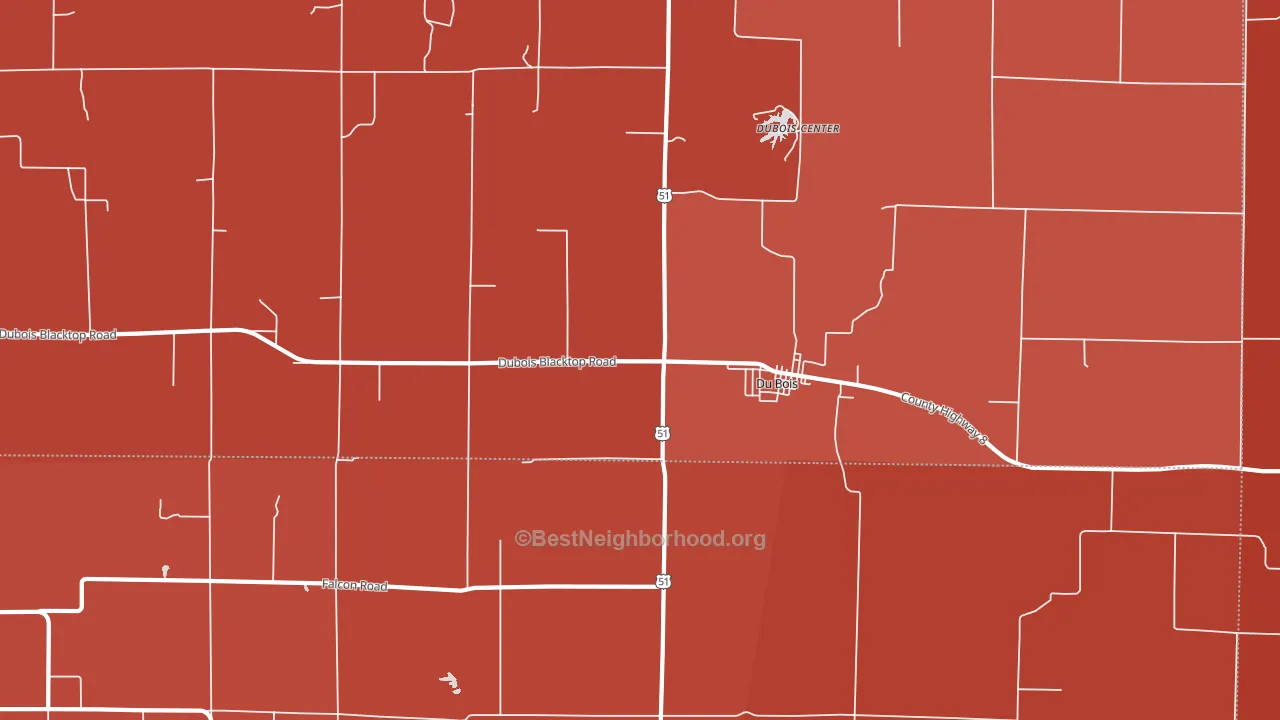 Du Bois, IL block-group political-lean map