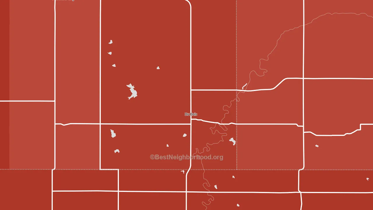 Du Bois, NE block-group political-lean map