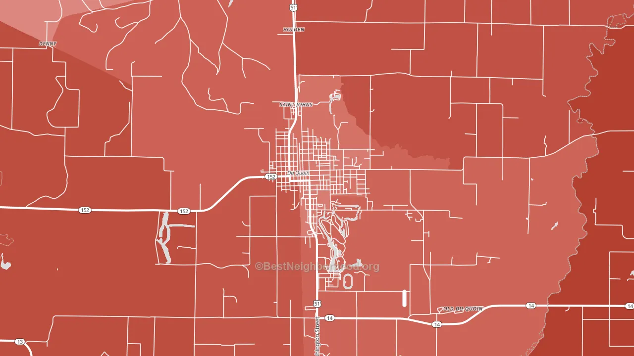 Du Quoin, IL block-group political-lean map