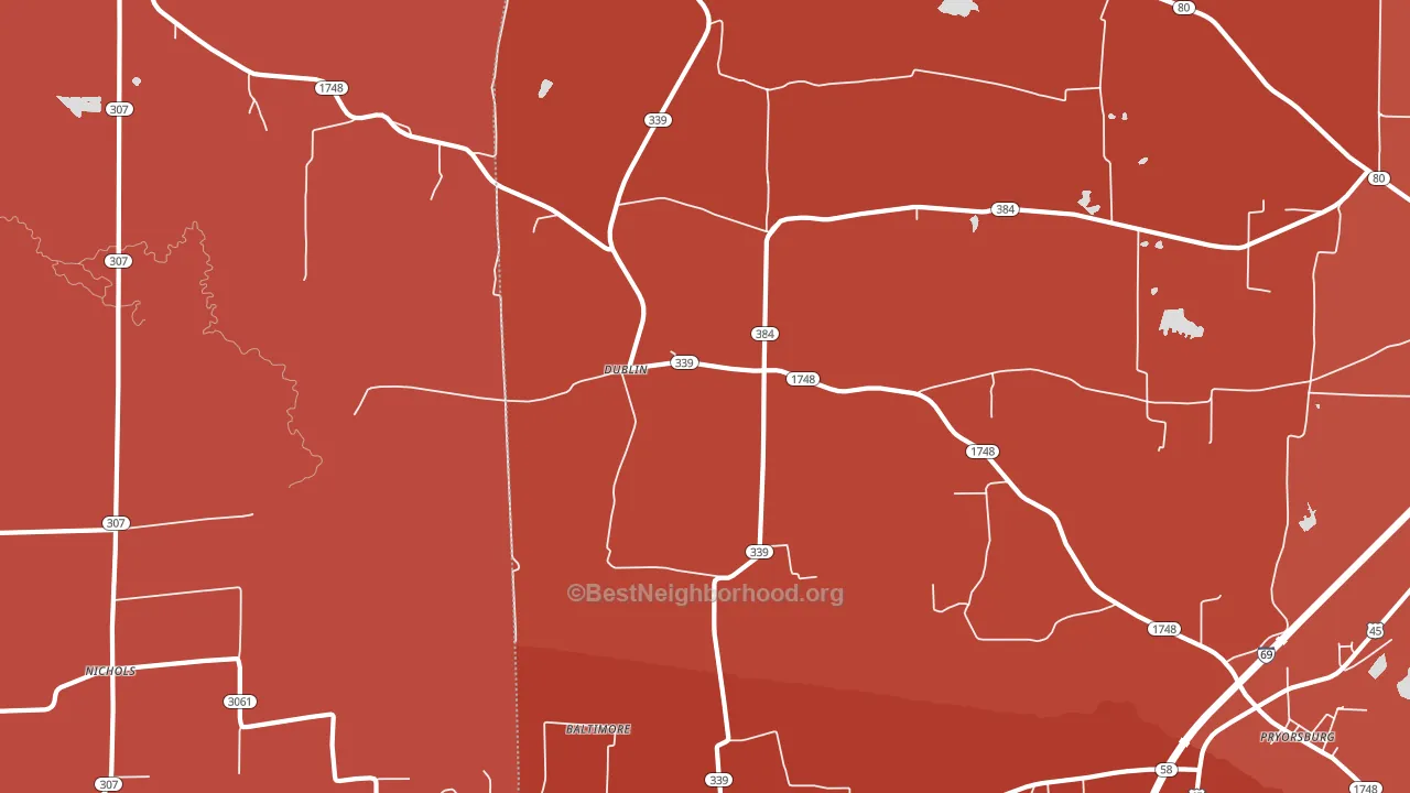 Dublin, KY block-group political-lean map