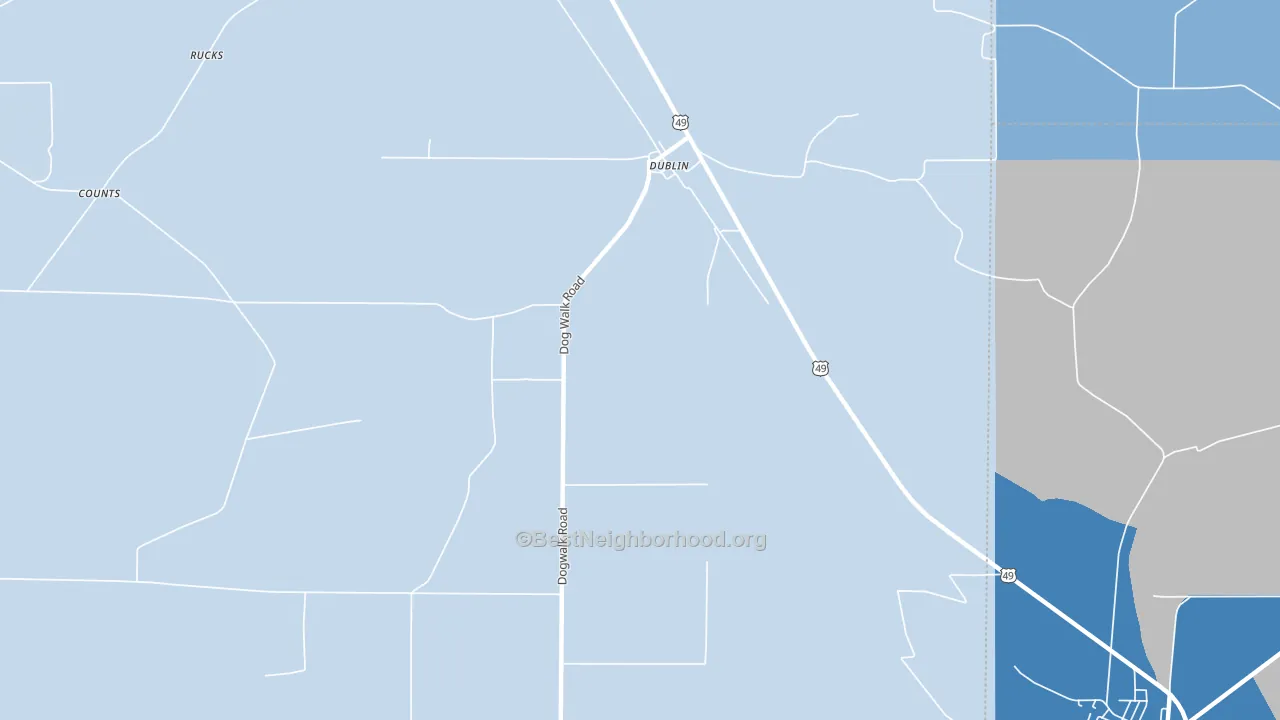 Dublin, MS block-group political-lean map