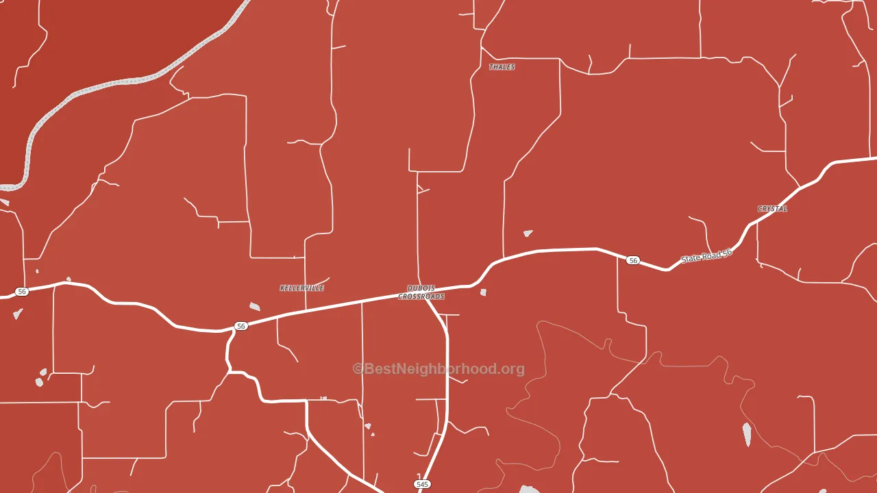 Dubois Crossroads, IN block-group political-lean map