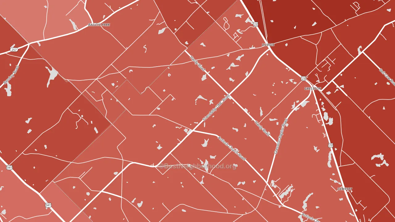 Dubois, GA block-group political-lean map