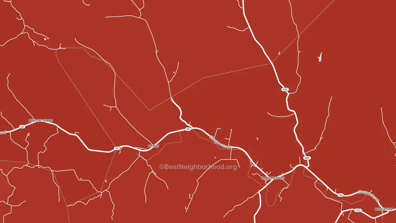 Dubre, KY block-group political-lean map