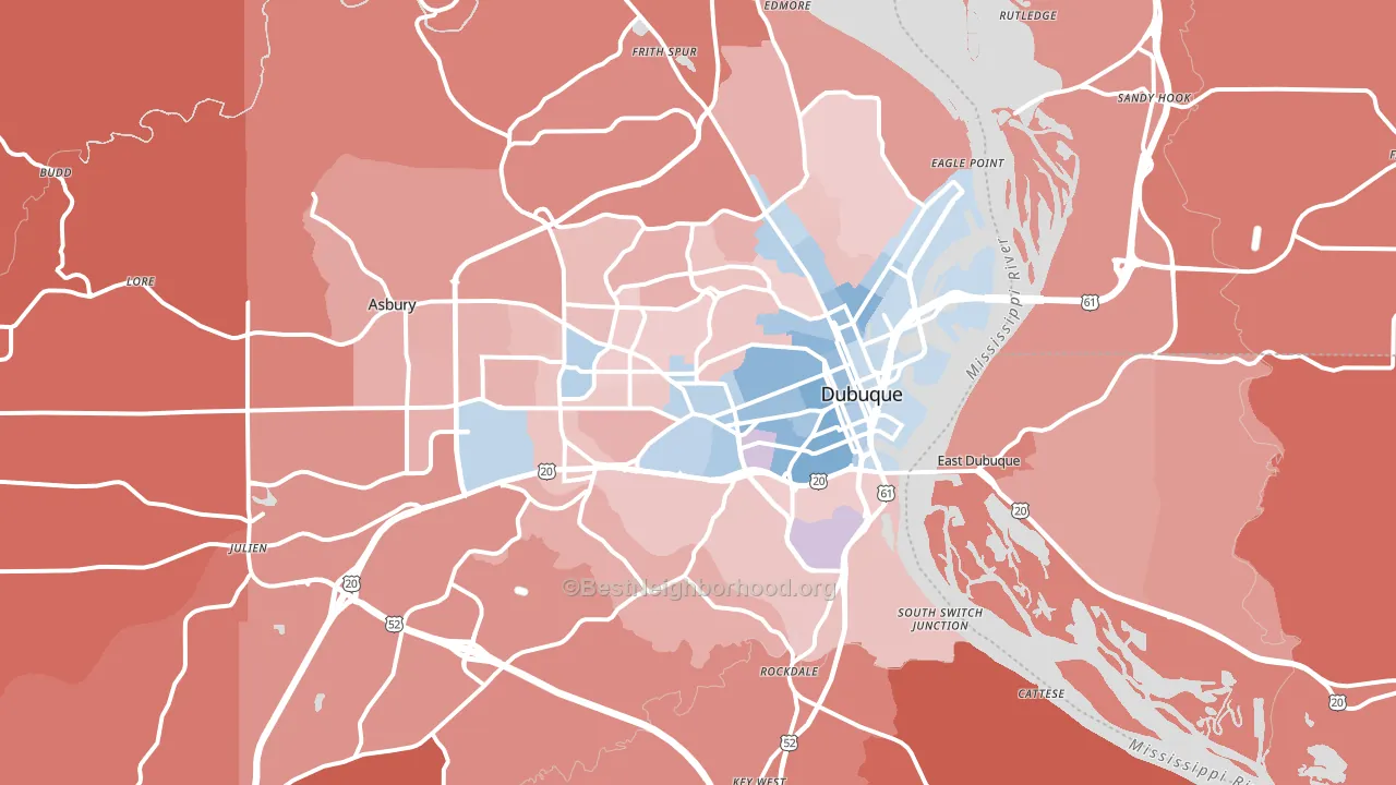 Dubuque, IA block-group political-lean map