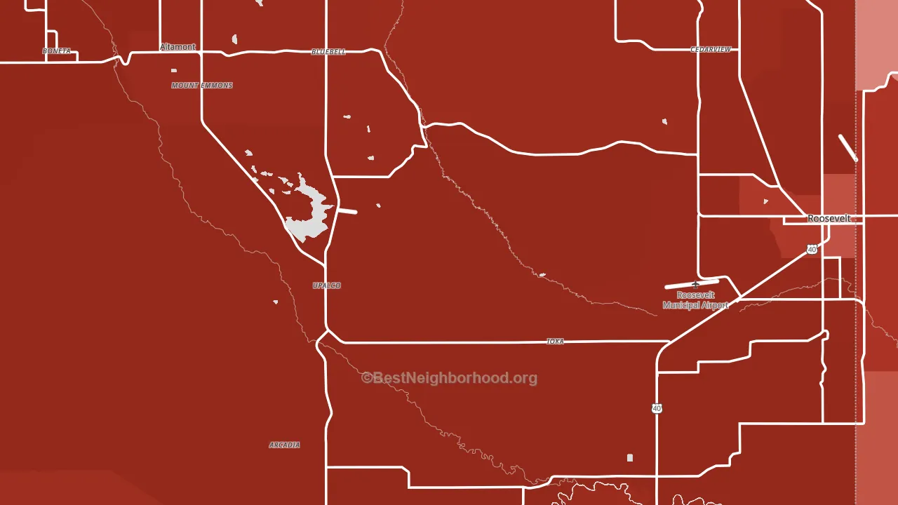Duchesne County, UT block-group political-lean map