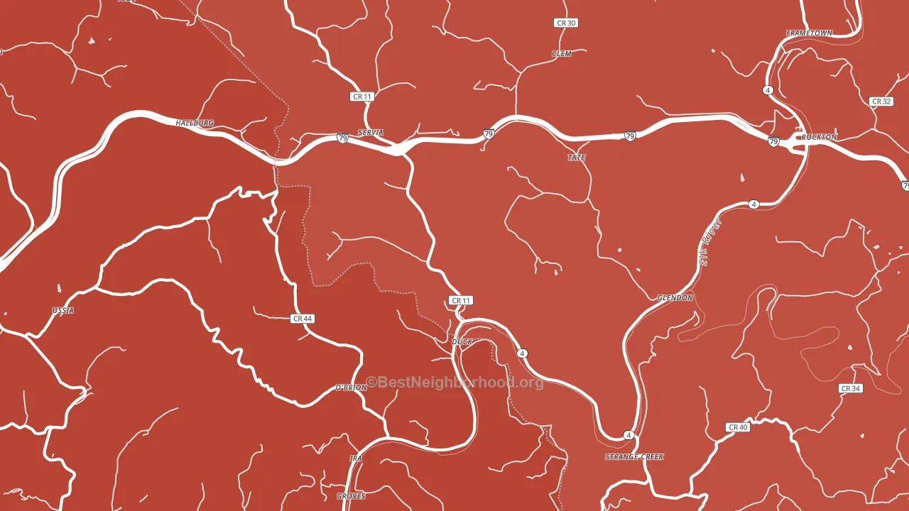 Duck, WV block-group political-lean map